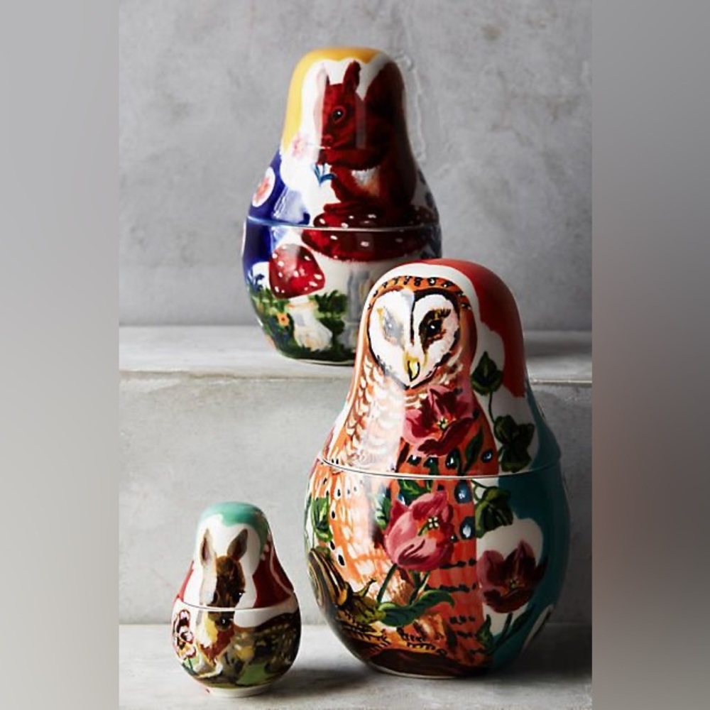 RARE Nathalie Lete for Anthropologie Francophile Matryoshka Doll Complete Set